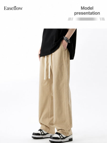 Men's Relaxed Fit Cotton Straight-Leg Pants