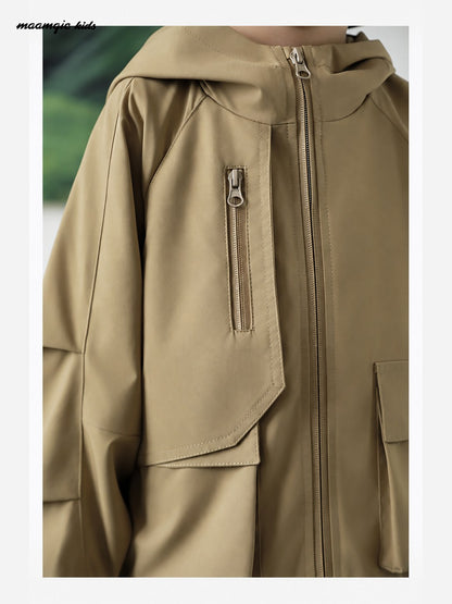 Kids Outdoor Hooded Utility Jacket