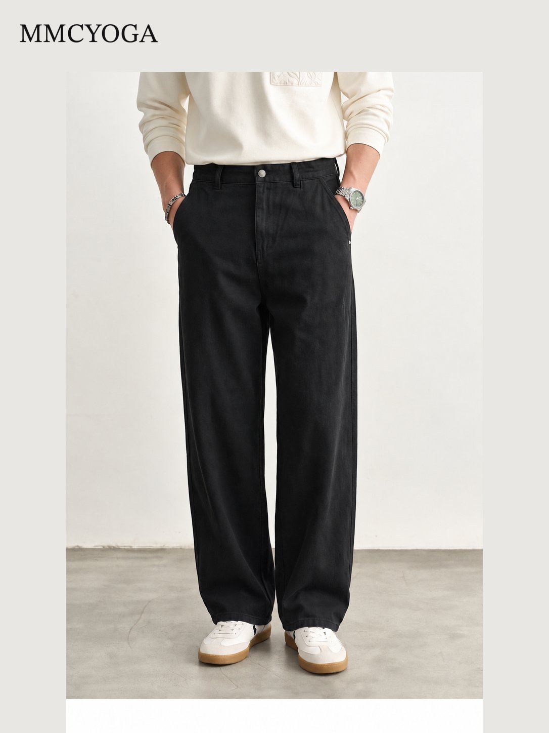 Men's Urban Relaxed Wide-Leg Cotton Pants