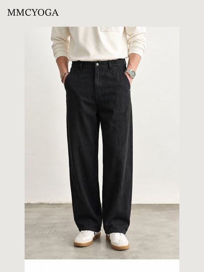 Men's Urban Relaxed Wide-Leg Cotton Pants