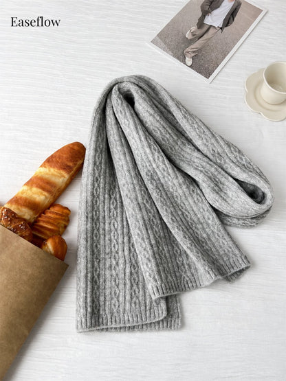 Unisex Chunky Cable-Knit Scarf