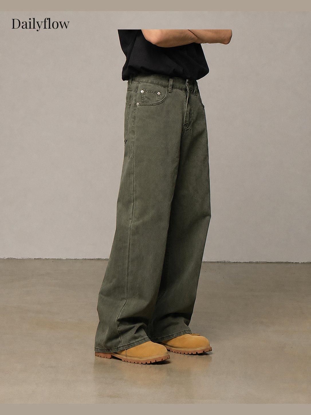 Men's Vintage Washed Relaxed Straight-Leg Jeans