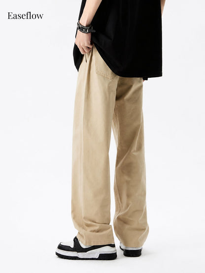 Men's Relaxed Fit Cotton Straight-Leg Pants