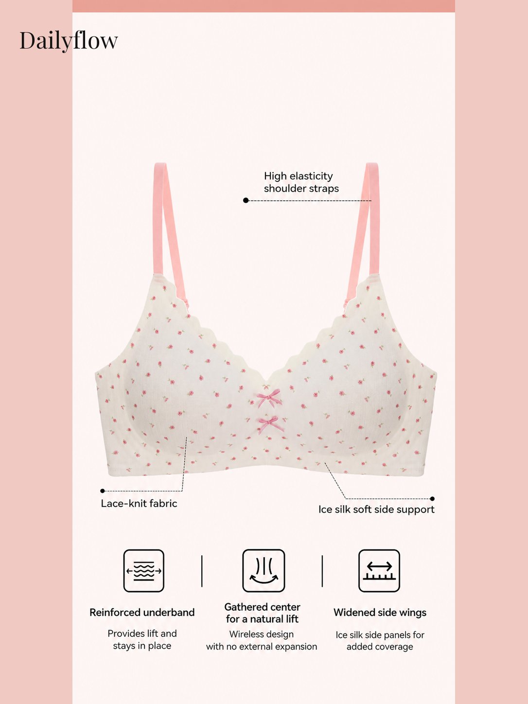 Floral Seamless Light-Support Bra