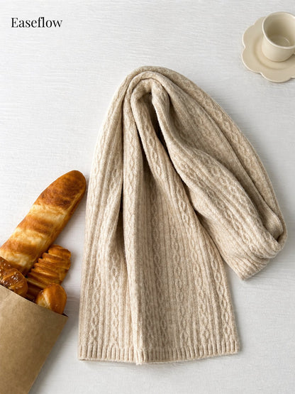 Unisex Chunky Cable-Knit Scarf