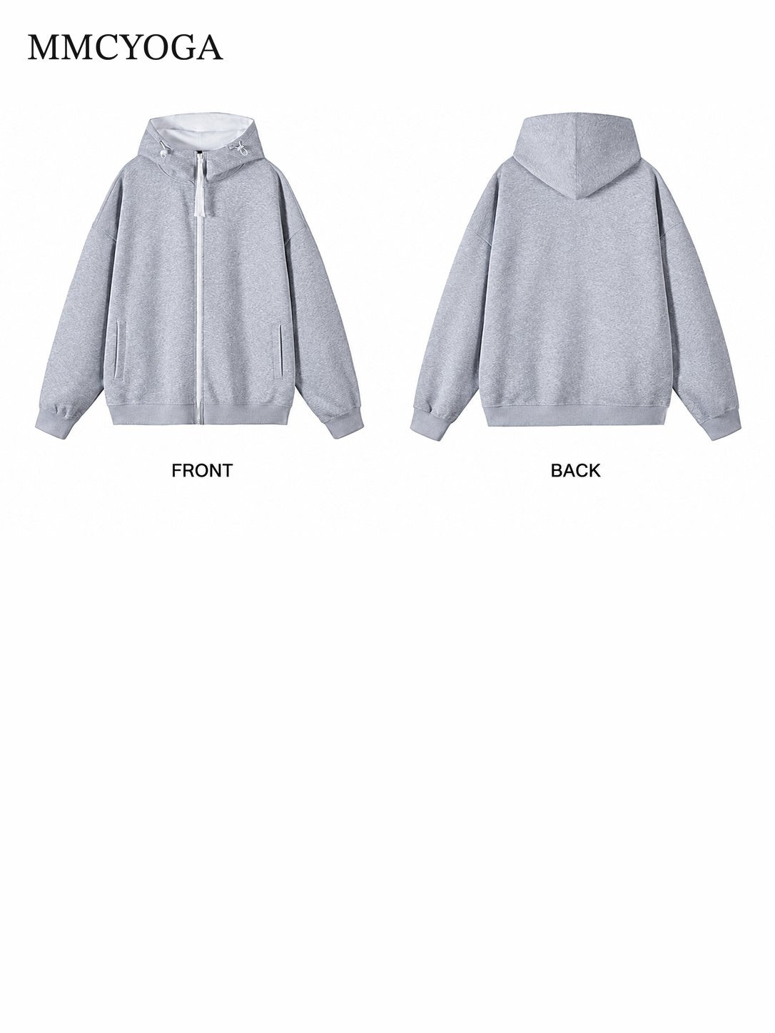 Men's Contrast Zip-Up Oversized Hoodie