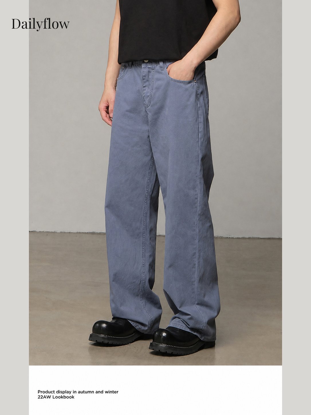 Men's Vintage Washed Relaxed Straight-Leg Jeans