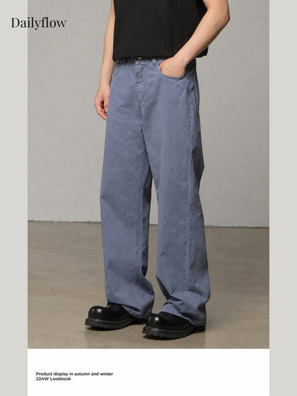 Men's Vintage Washed Relaxed Straight-Leg Jeans