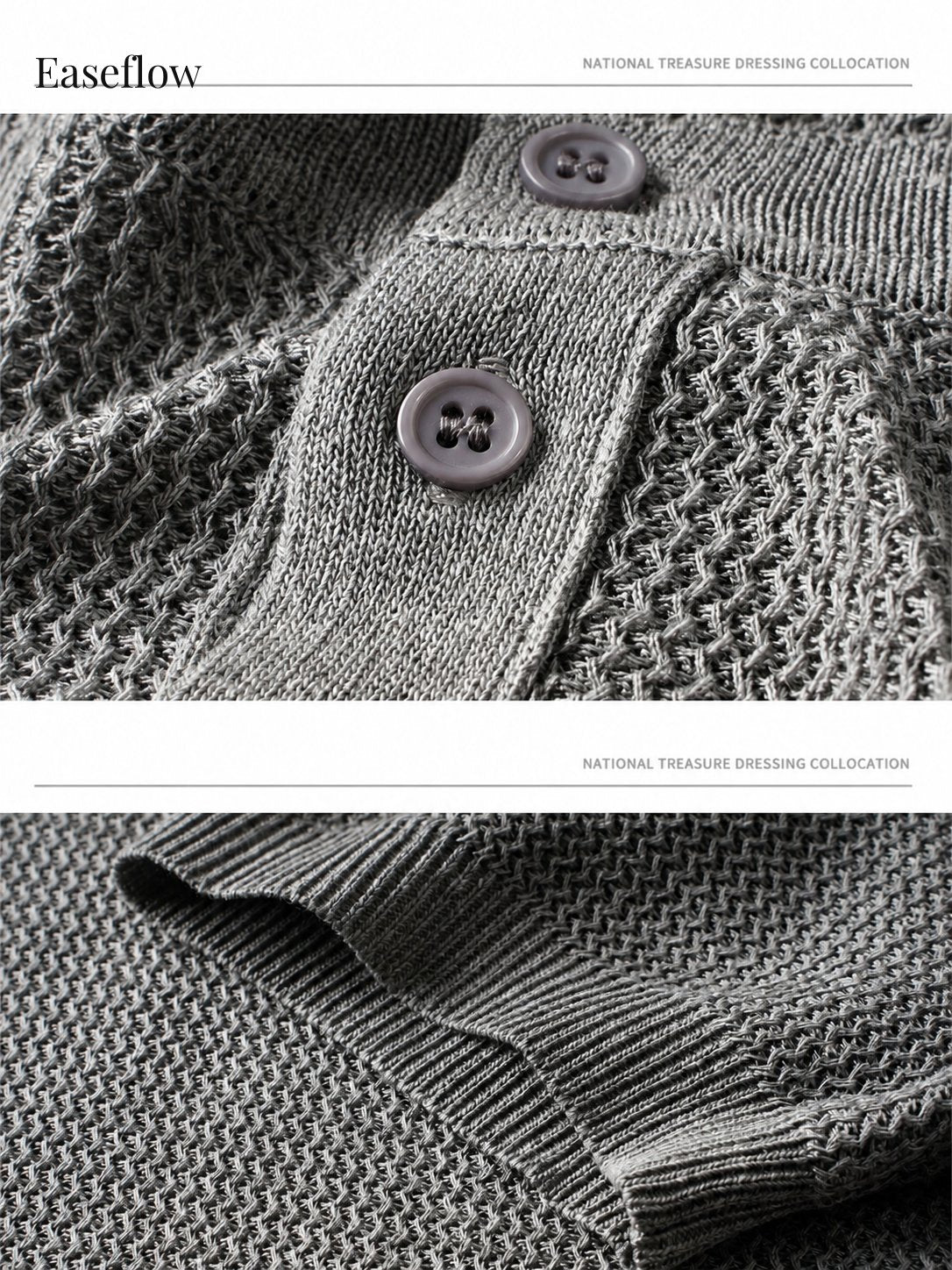 Men's Breathable Linen-Blend Henley Shirt