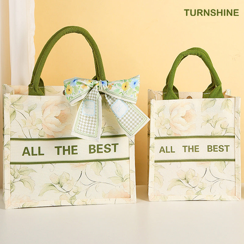Waterproof Peony Canvas Tote Bag