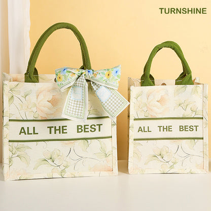 Waterproof Peony Canvas Tote Bag