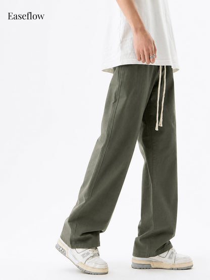 Men's Relaxed Fit Cotton Straight-Leg Pants