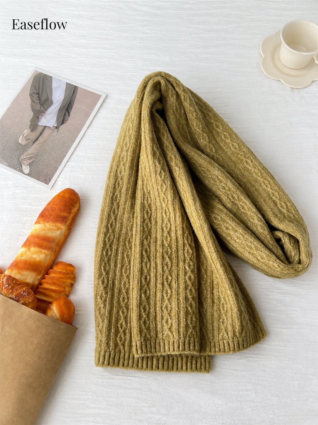 Unisex Chunky Cable-Knit Scarf