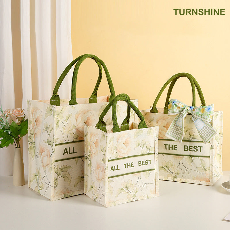 Waterproof Peony Canvas Tote Bag