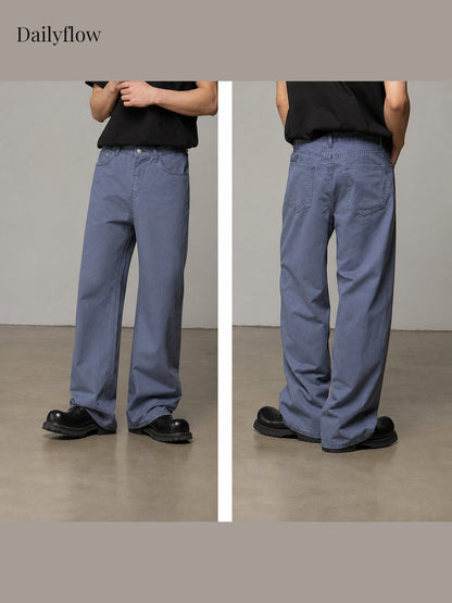 Men's Vintage Washed Relaxed Straight-Leg Jeans