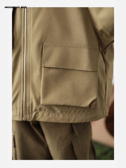 Kids Outdoor Hooded Utility Jacket