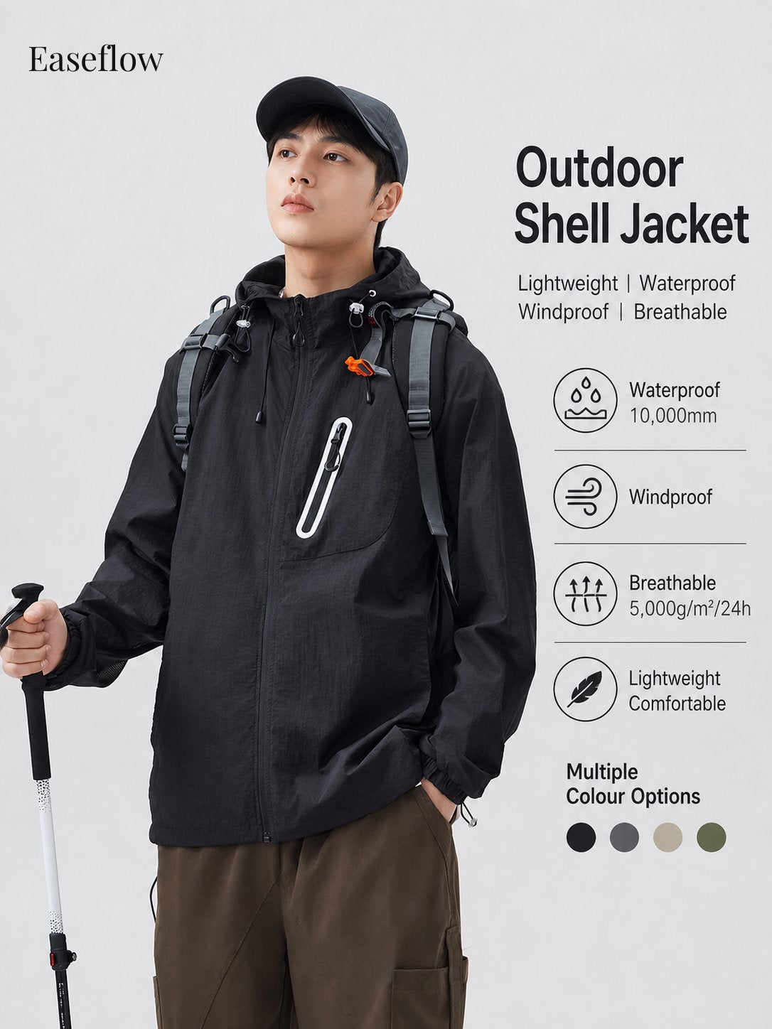 Men's Lightweight Quick-Dry Hooded Jacket