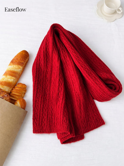 Unisex Chunky Cable-Knit Scarf