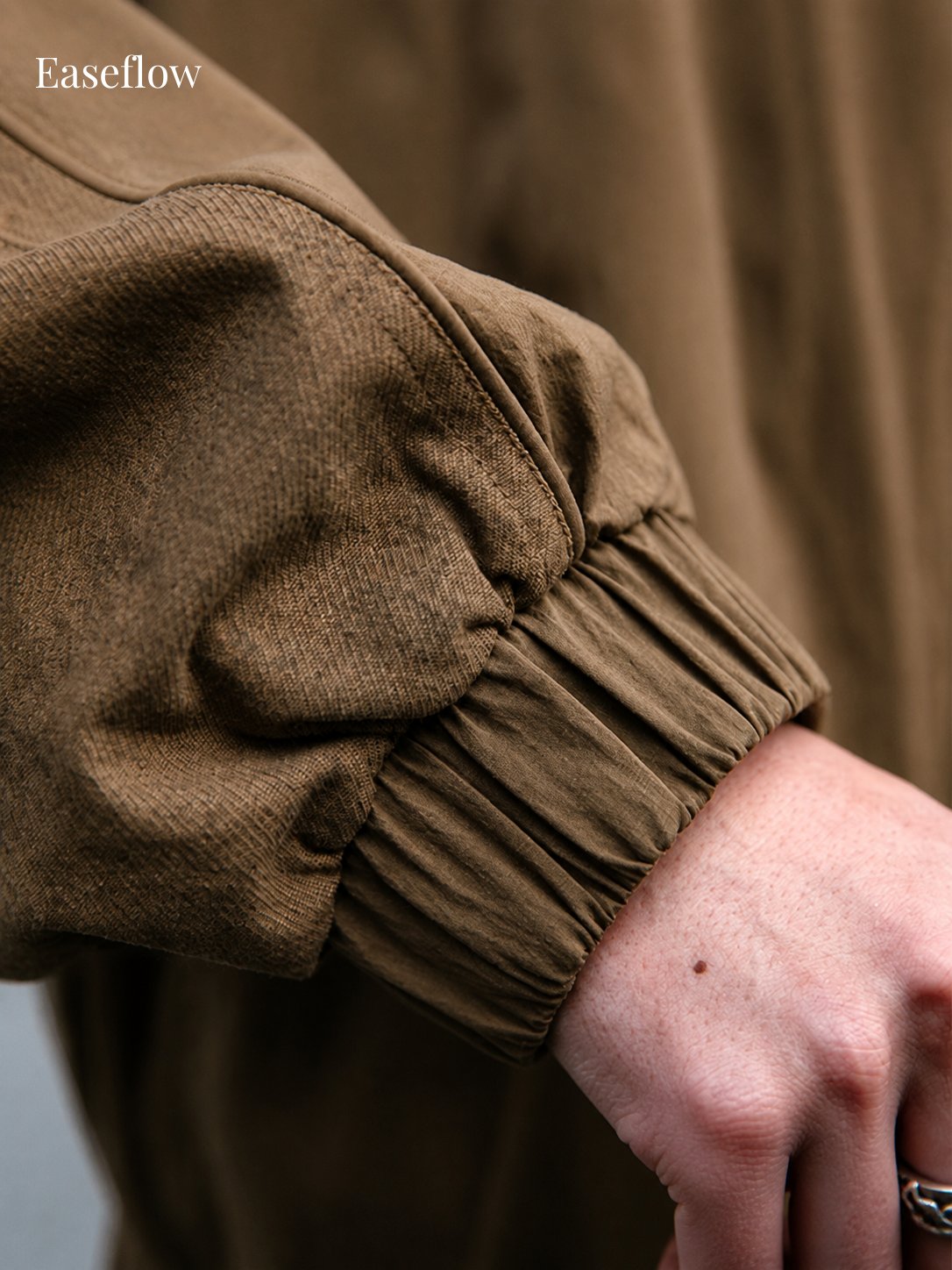Textured Relaxed Fit Stand Collar Jacket