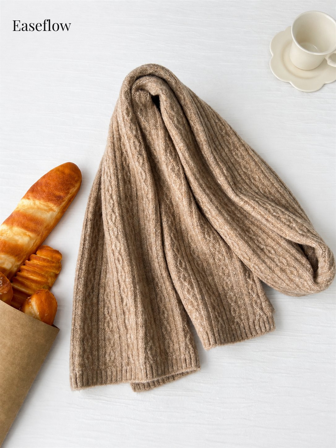 Unisex Chunky Cable-Knit Scarf