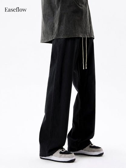 Men's Relaxed Fit Cotton Straight-Leg Pants