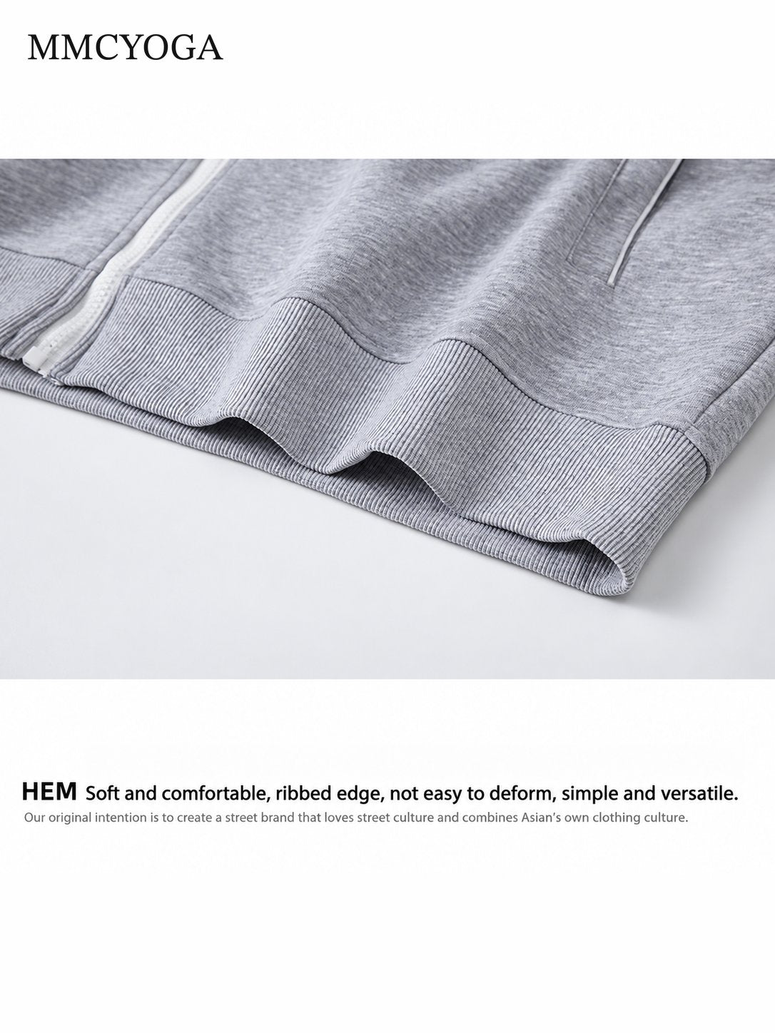 Men's Contrast Zip-Up Oversized Hoodie