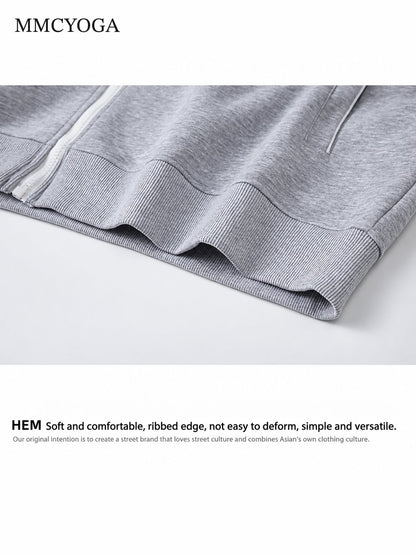 Men's Contrast Zip-Up Oversized Hoodie