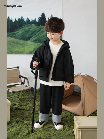 Kids Outdoor Hooded Utility Jacket