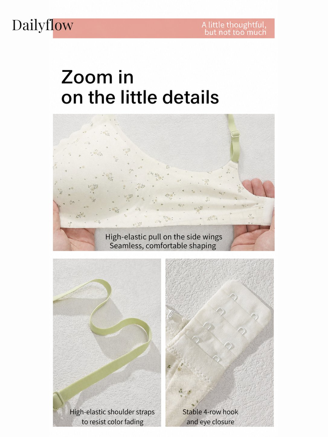 Floral Seamless Light-Support Bra