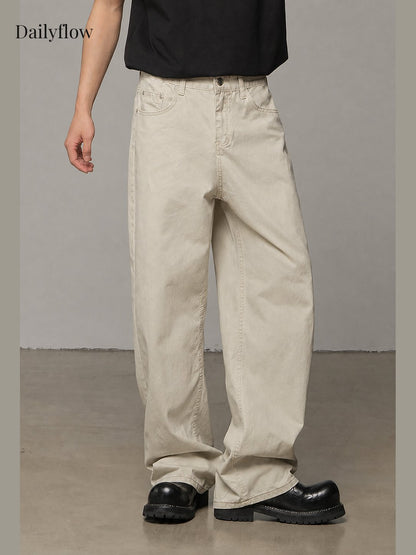 Men's Vintage Washed Relaxed Straight-Leg Jeans