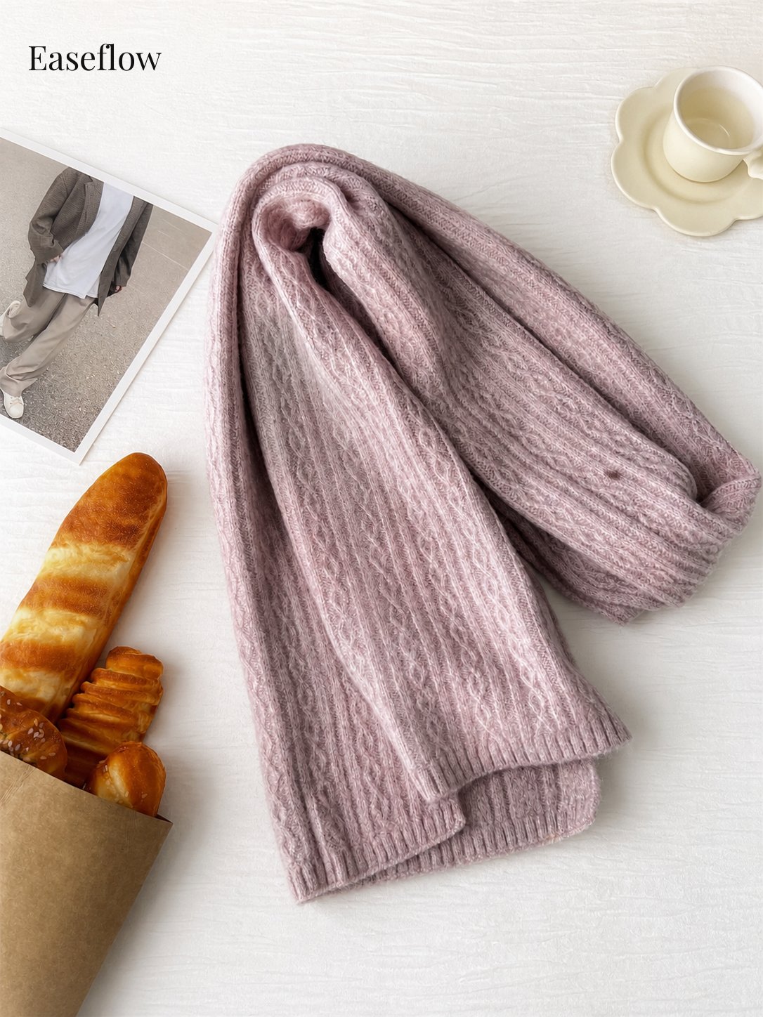 Unisex Chunky Cable-Knit Scarf