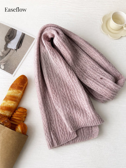 Unisex Chunky Cable-Knit Scarf