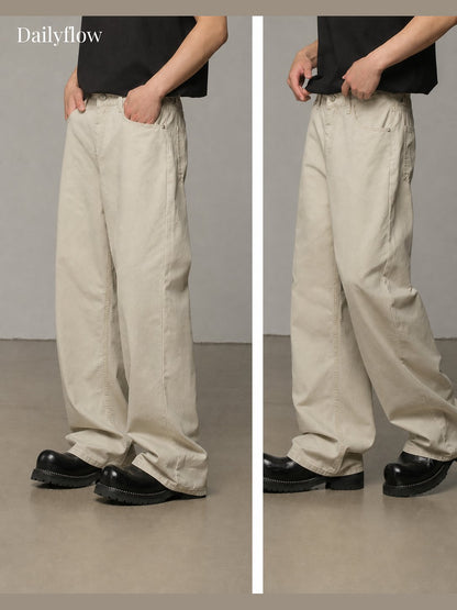 Men's Vintage Washed Relaxed Straight-Leg Jeans