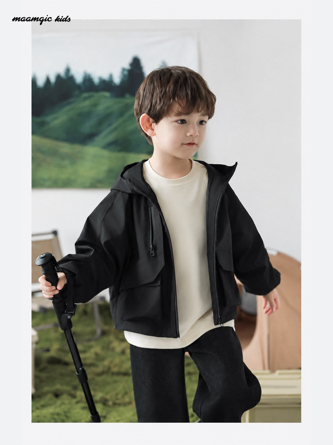 Kids Outdoor Hooded Utility Jacket