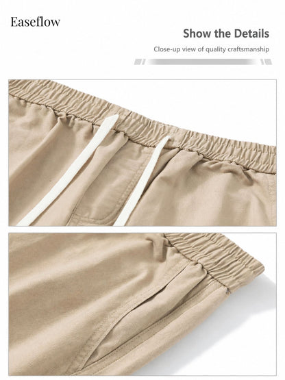 Men's Relaxed Fit Cotton Straight-Leg Pants