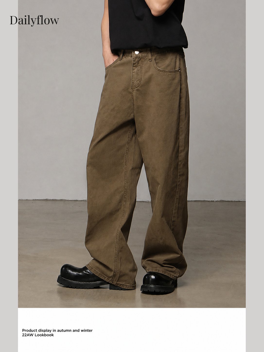 Men's Vintage Washed Relaxed Straight-Leg Jeans