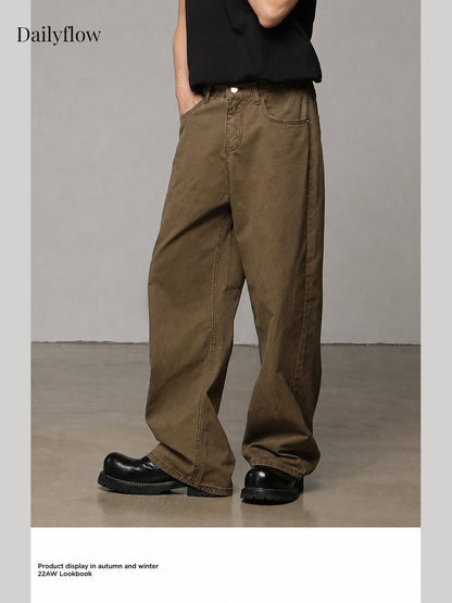 Men's Vintage Washed Relaxed Straight-Leg Jeans