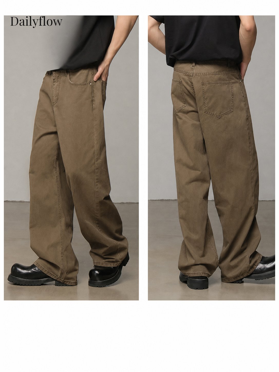 Men's Vintage Washed Relaxed Straight-Leg Jeans