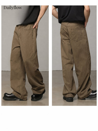 Men's Vintage Washed Relaxed Straight-Leg Jeans