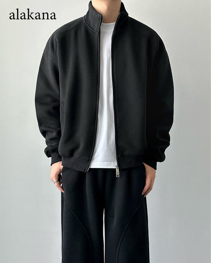 Men's Heavyweight Mock Neck Zip-Up Sweatshirt Jacket