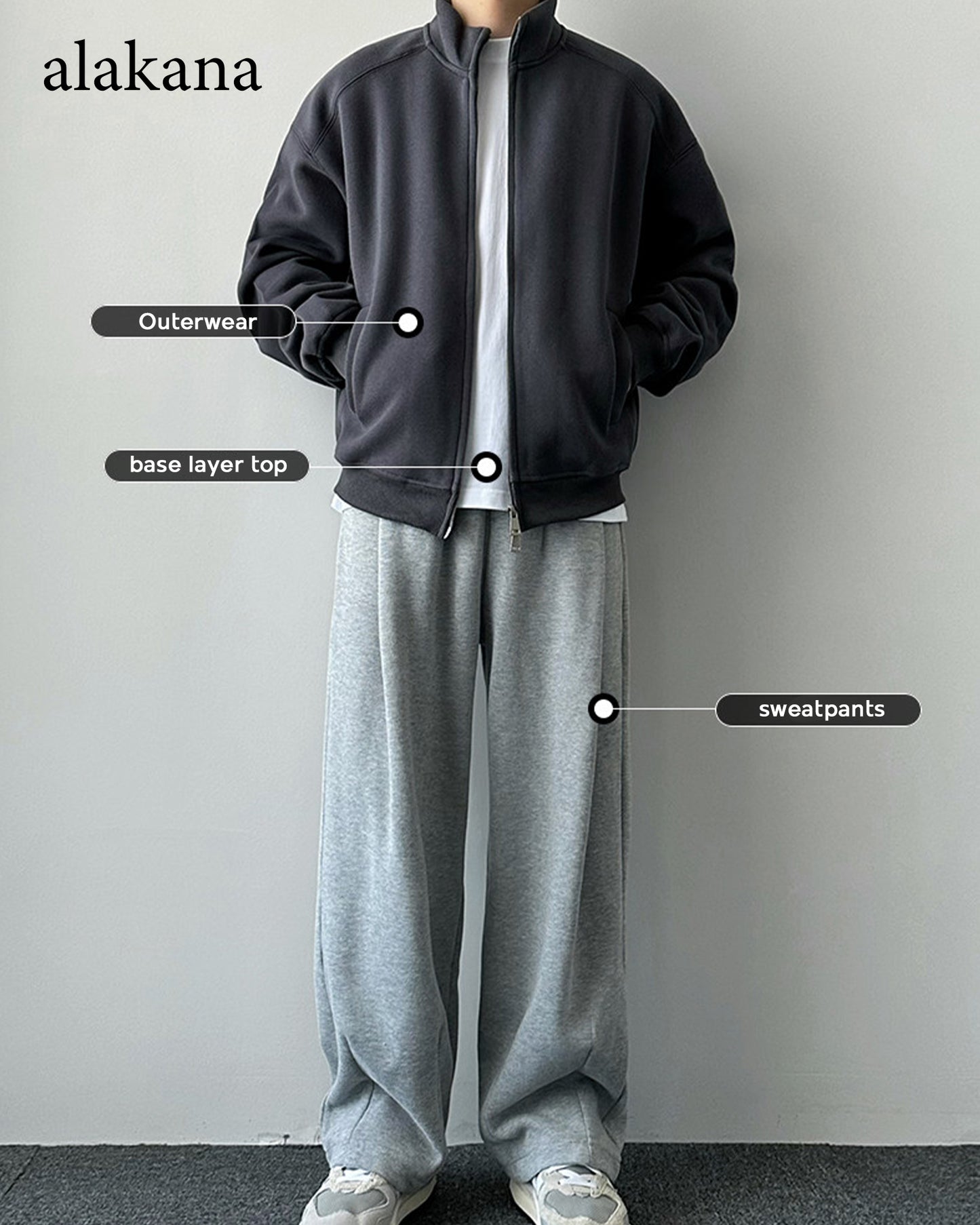 Men's Heavyweight Mock Neck Zip-Up Sweatshirt Jacket