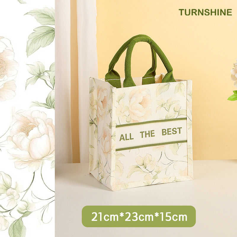 Waterproof Peony Canvas Tote Bag