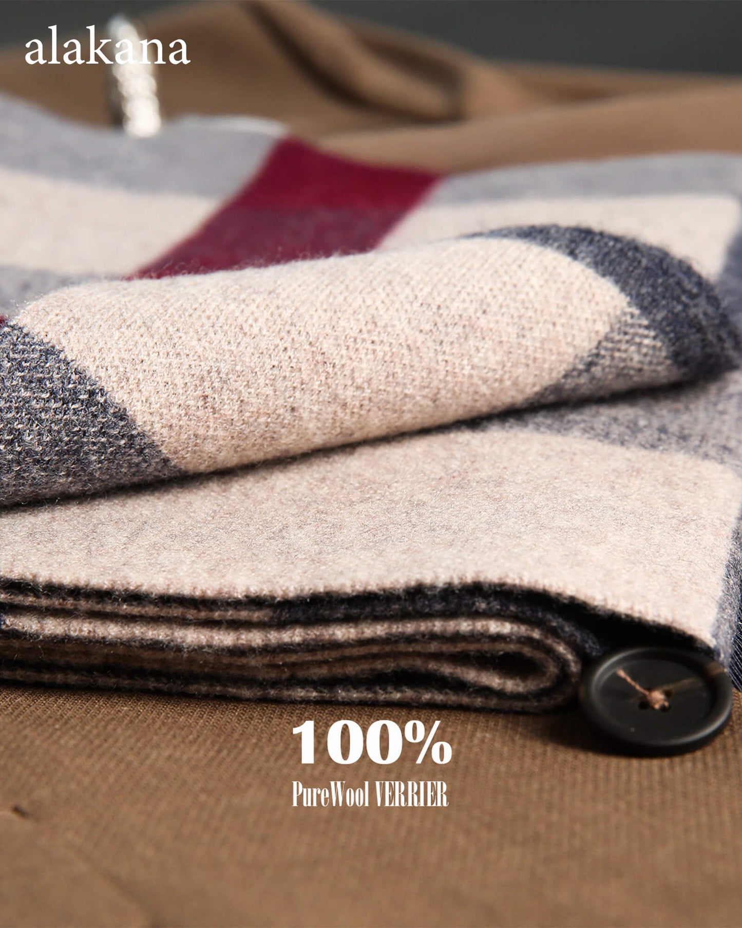 Men's Wool Plaid Scarf – Warm Winter Check Scarf