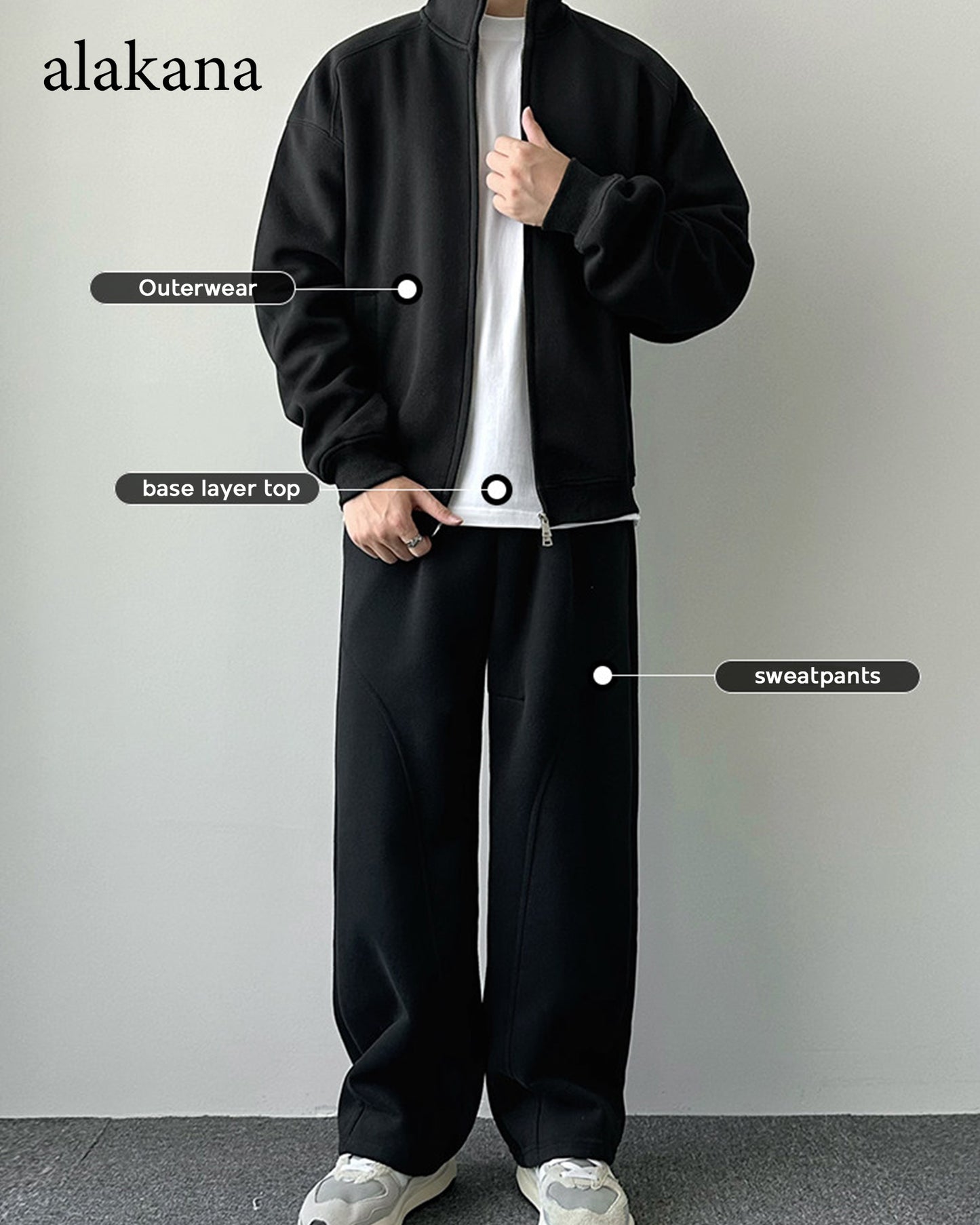Men's Heavyweight Mock Neck Zip-Up Sweatshirt Jacket