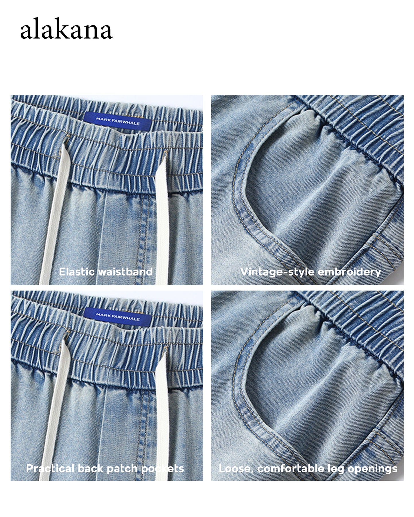 Men's Washed Wide Leg Jeans