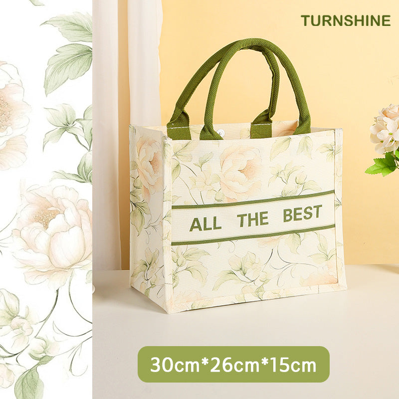 Waterproof Peony Canvas Tote Bag