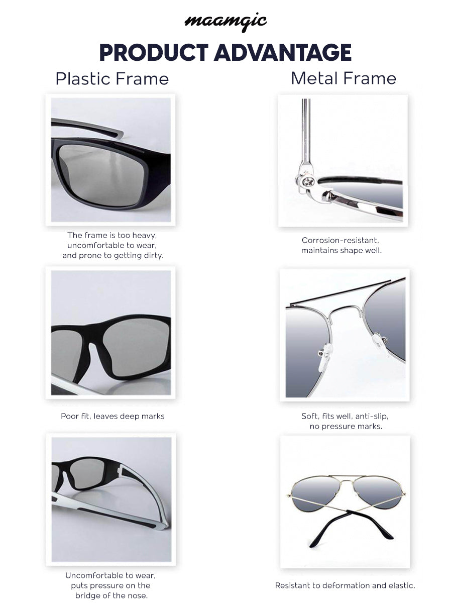 CinemaPro 3D Glasses - Premium Metal Frame with HD Lenses