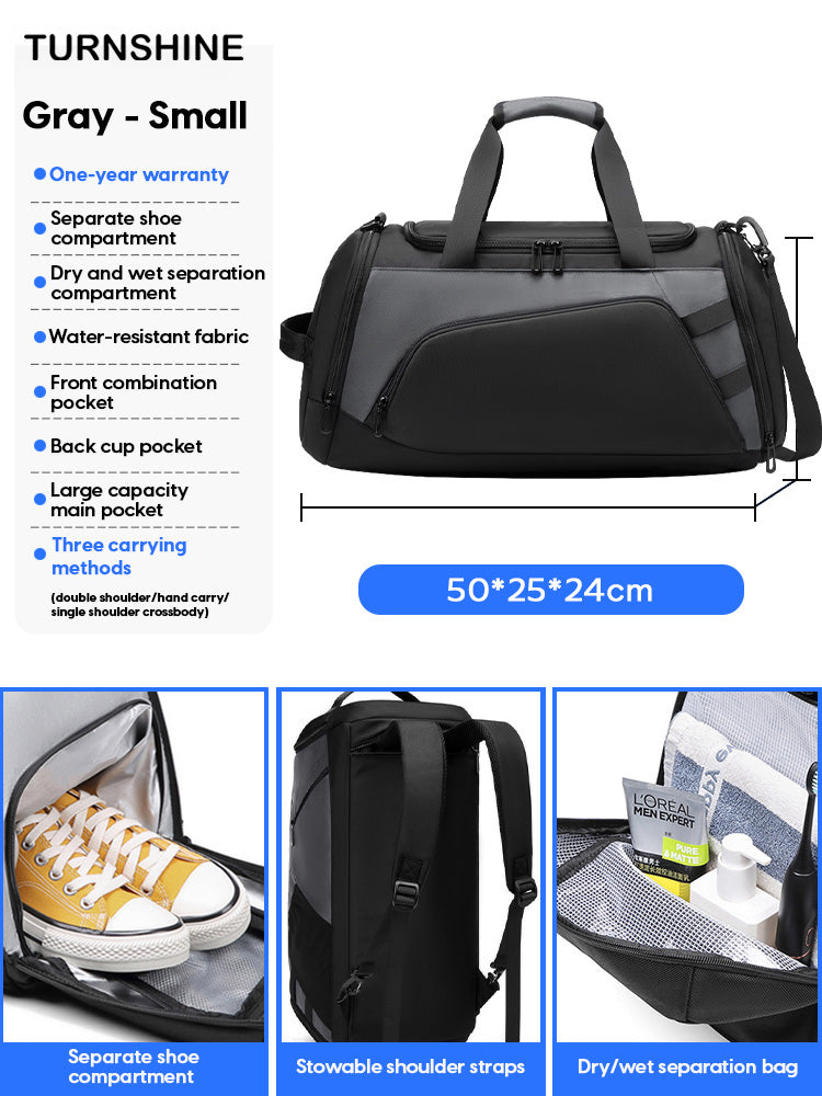 Men’s Large Capacity Gym Bag with Wet & Dry Separation