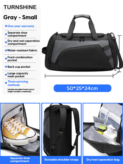 Men’s Large Capacity Gym Bag with Wet & Dry Separation