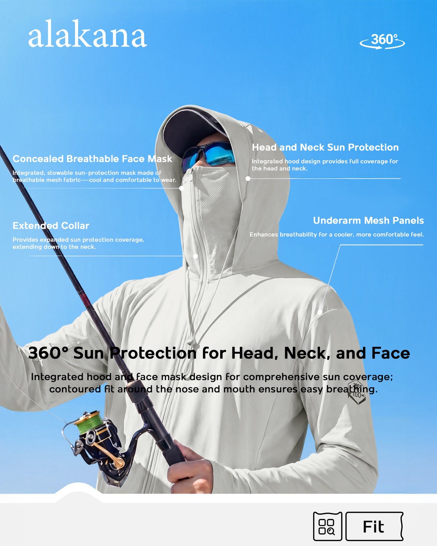 Men's UPF 50+ Sun Protection Hoodie